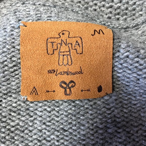 Aritzia TNA 100% Lambs Wool Sea To Sky Zip Up Knitted Cardigan Sweater Medium - Picture 4 of 9